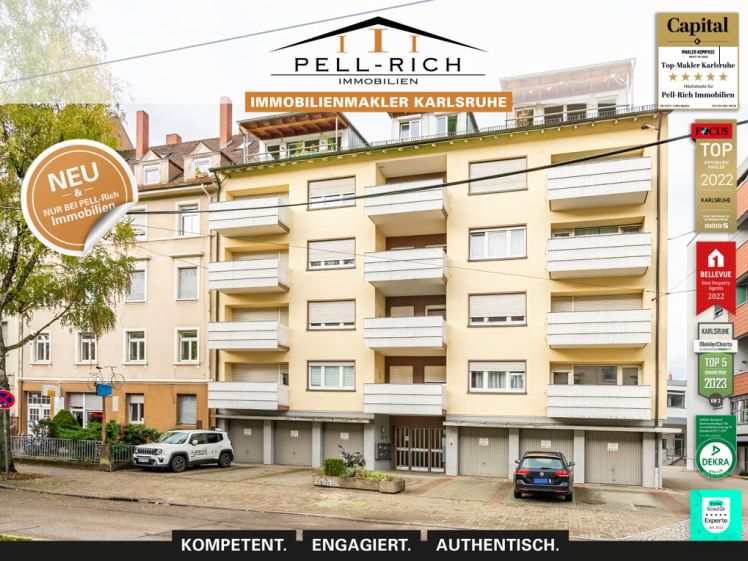 ZENTRUMSNAH: Bezugsfreie 3-Zimmer ETW mit 2 Balkonen in zentraler Lage der Karlsruher Oststadt