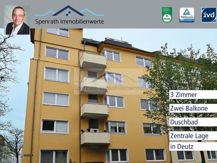 Provisionsfreie 3 Zimmer Wohnung , zwei Balkone in Zentraler Deutzer Lage
