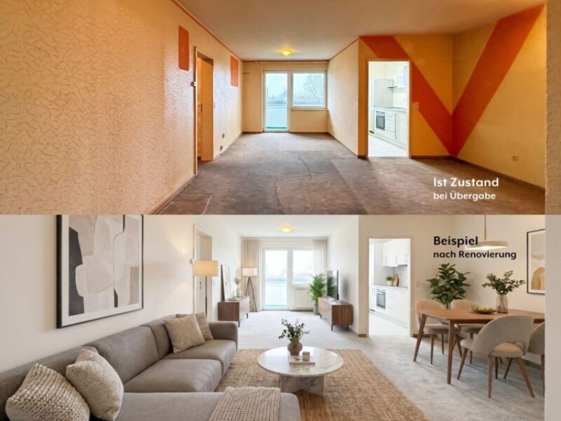 Sanierungsbedürftige Wohnung mit Balkon und Garage in Hattersheim-Ok…