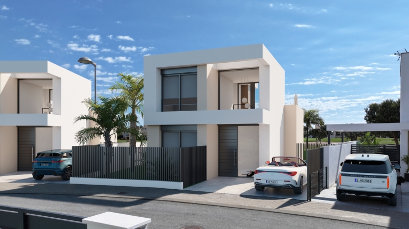 Entrance, parking and back garden