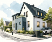 Zweifamilienhaus, Kfz-Stellplatz, Doppelhaushälfte