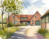 Wohn- und Landwirtschaftsgebäude mit Ackerfläche