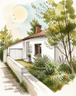 freistehendes Einfamilienhaus mit Garage