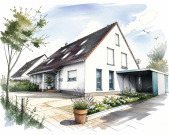 Kfz-Stellplatz, Einfamilienhaus, Doppelhaushälfte