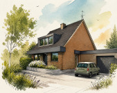 Einfamilienhaus mit Garage und Wegeanteile