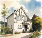 Einfamilienhaus und Holzlagergebäude, Einfamilienhaus und Holzlagerg…