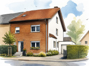 unbebautes Grundstück, Garage, Einfamilienhaus, Doppelhaushälfte